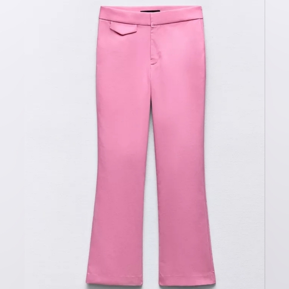 Zara Women's Pink Mini Flare Pants SMALL - Picture 4 of 12